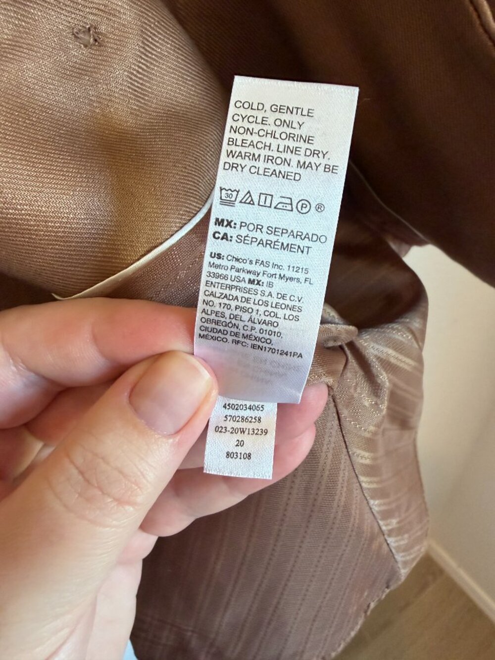 White House Black Market Linen Blend Military Blazer Copper Tan Jacket Sz 10 - Picture 8 of 9